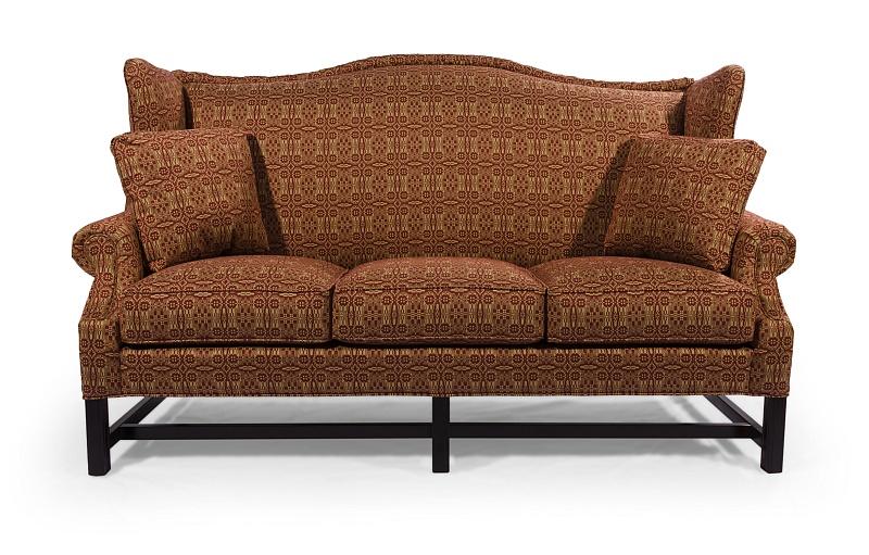 Backless settee sale with rolled arms